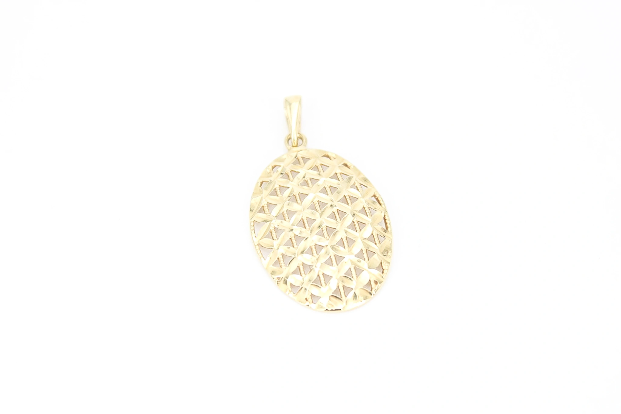 Colgante ovalado de oro calado geométrico 18K — foto 1
