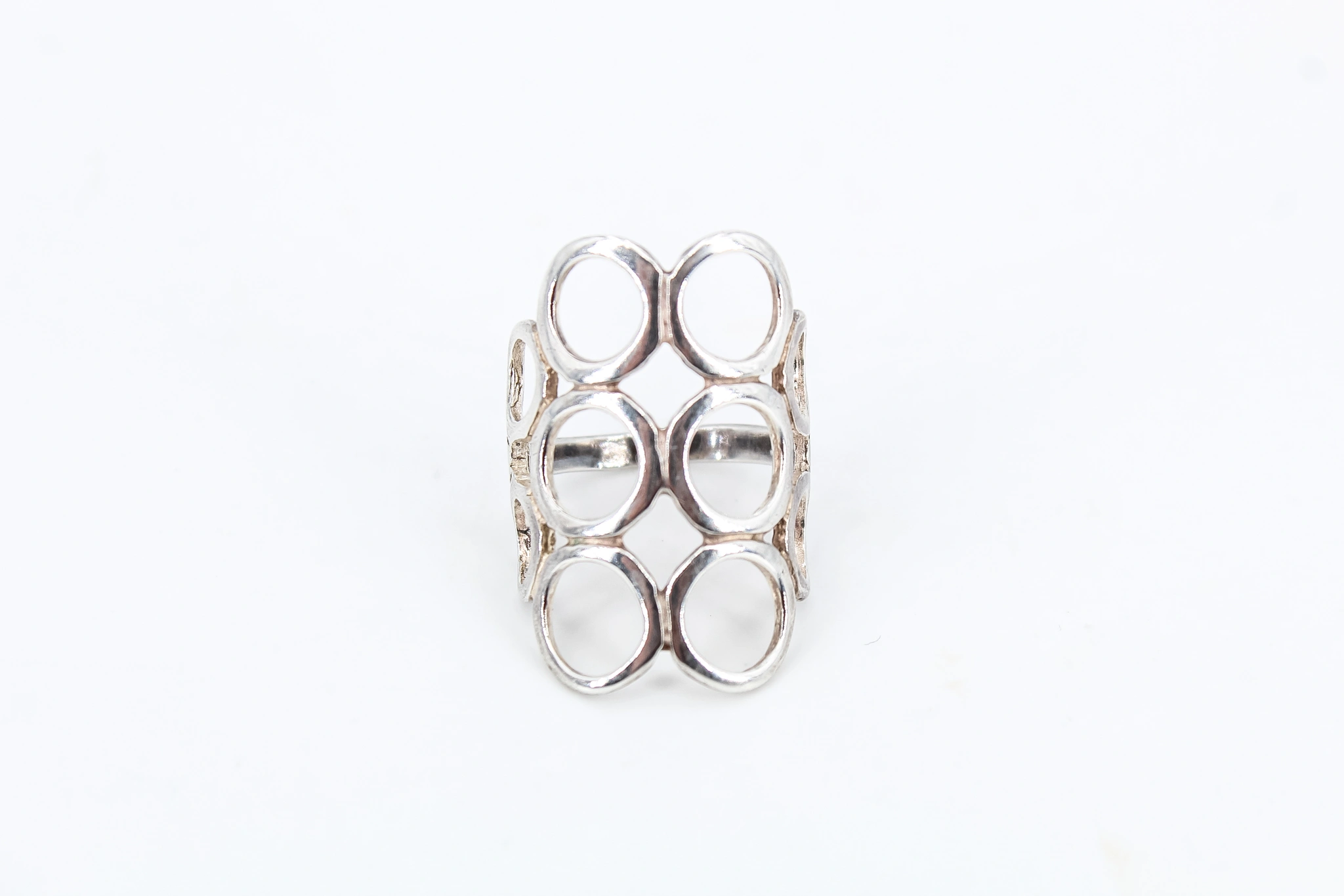Anillo de plata 925 calado geométrico
