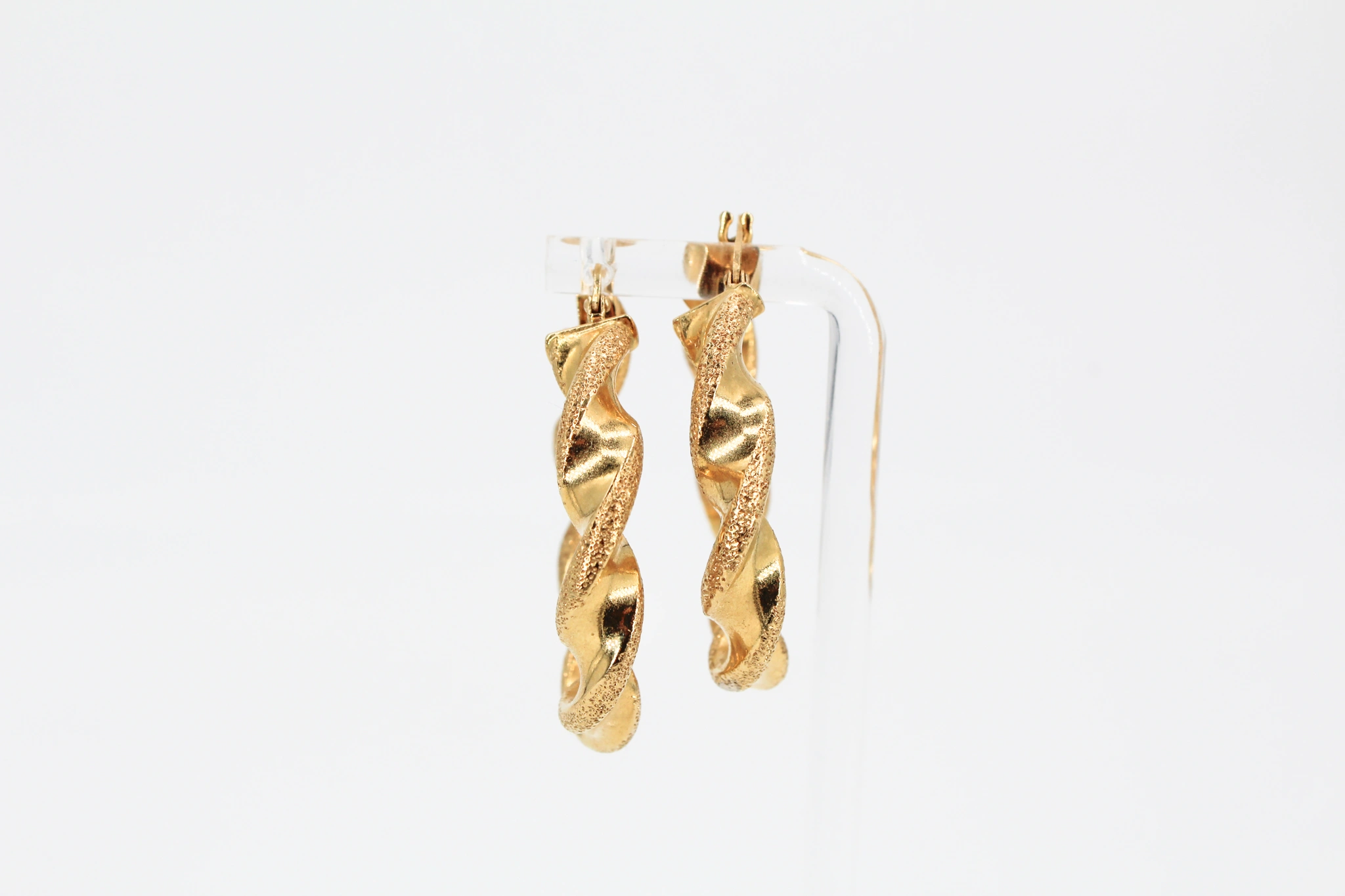 Aros de oro 18k trenzados — foto 3