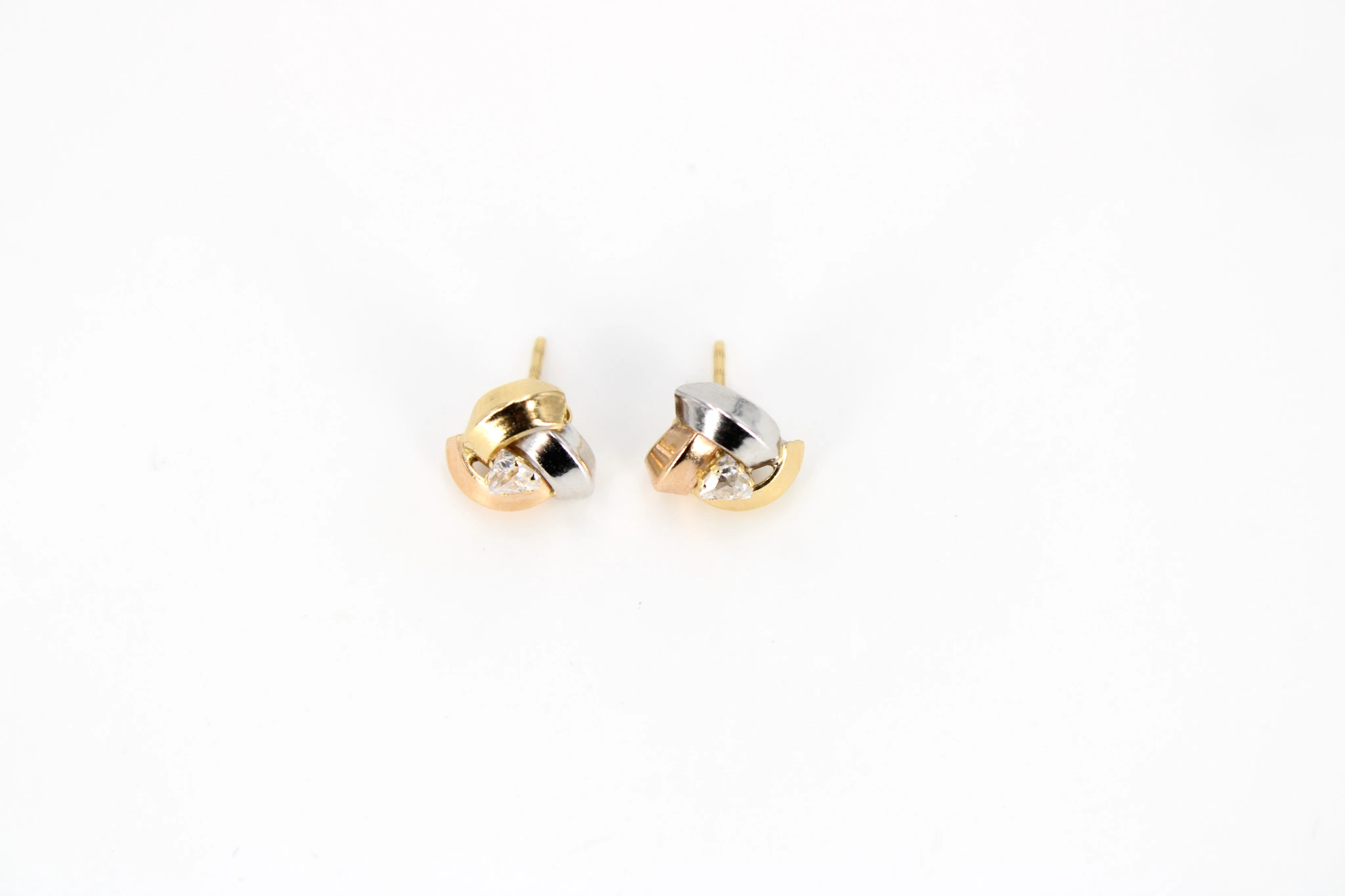 Pendientes de oro combinado 18K