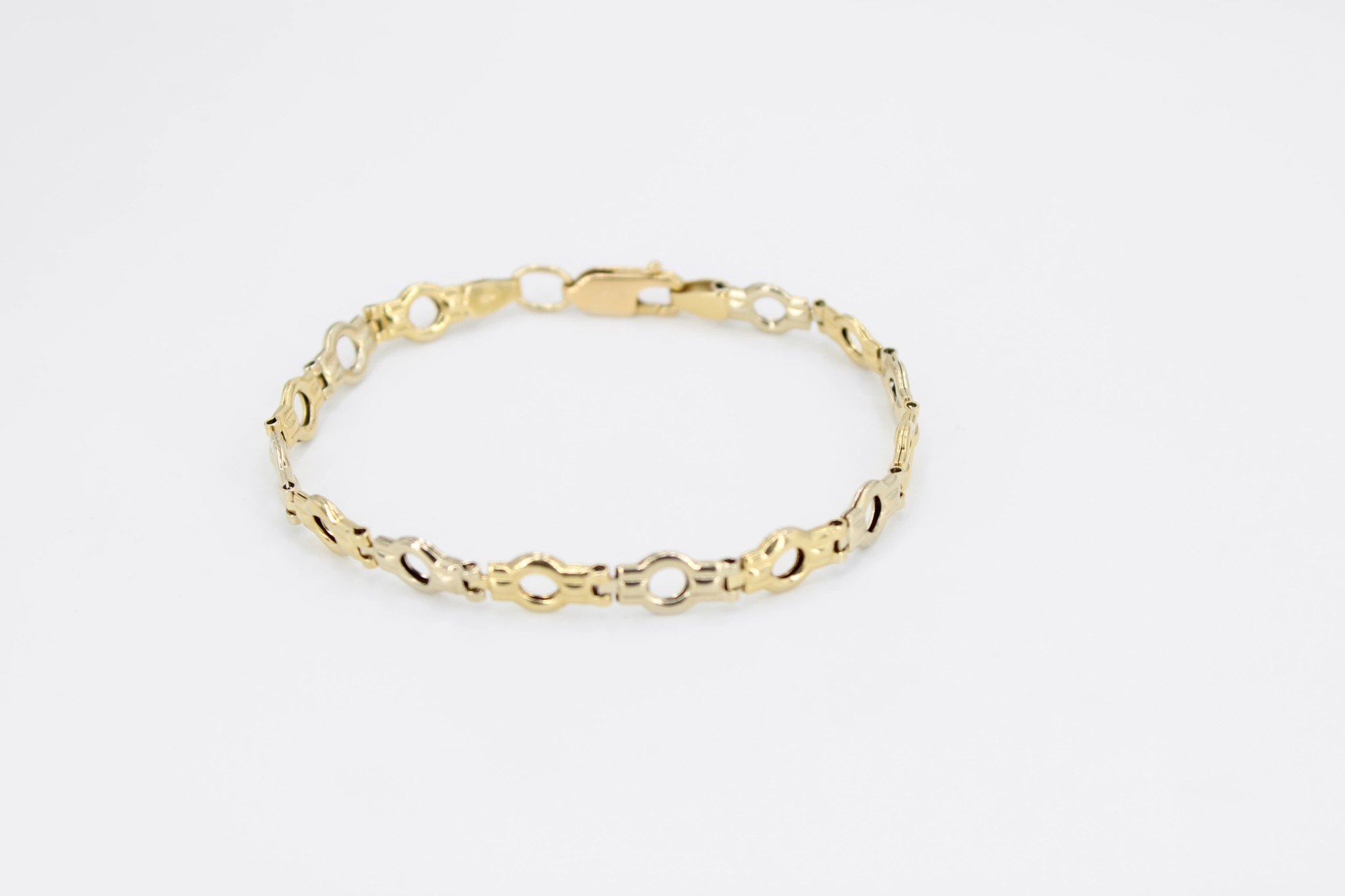Pulsera de eslabones ovalados oro combinado 18K