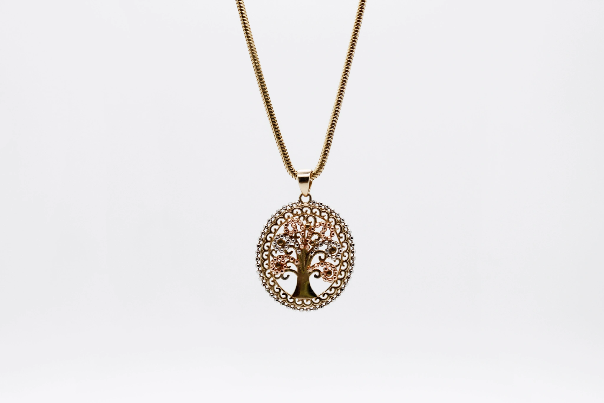 Collar Árbol de la Vida de oro combinado 14K
