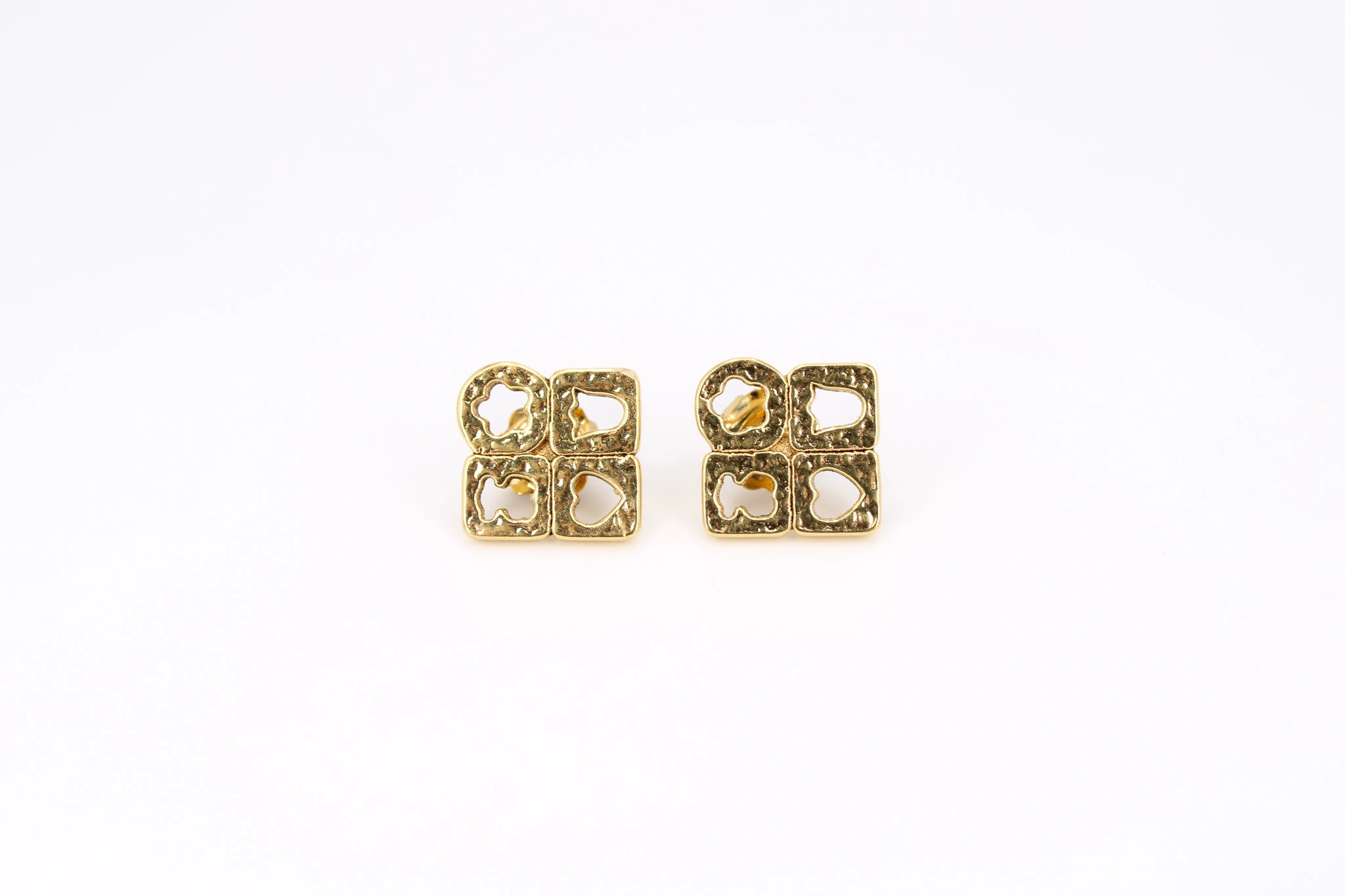 Pendientes de oro calados geométricos 18K — vista alternativa